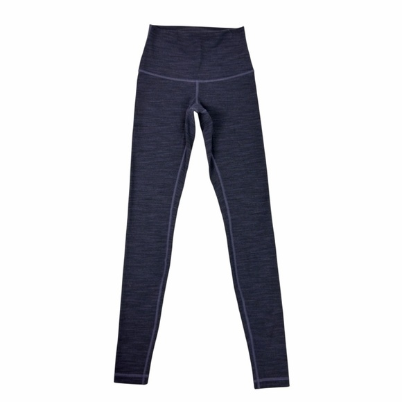 lululemon athletica Pants - Lululemon Wunder Under Variegated Knit HR Warm Leggings Purple Gray Women’s Sz 2
